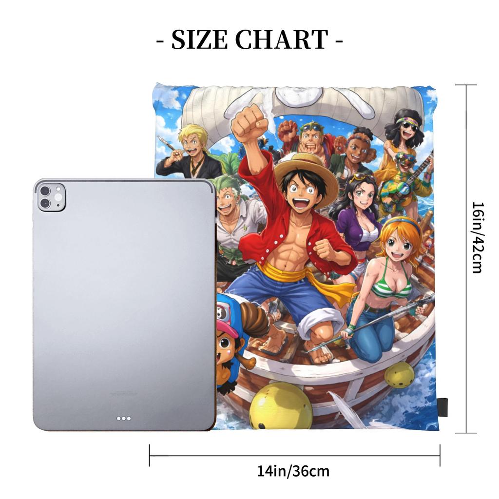 Custom One Pieces Drawstring Backpack Sports Gym Bag for Men Women Manga Training Sackpack