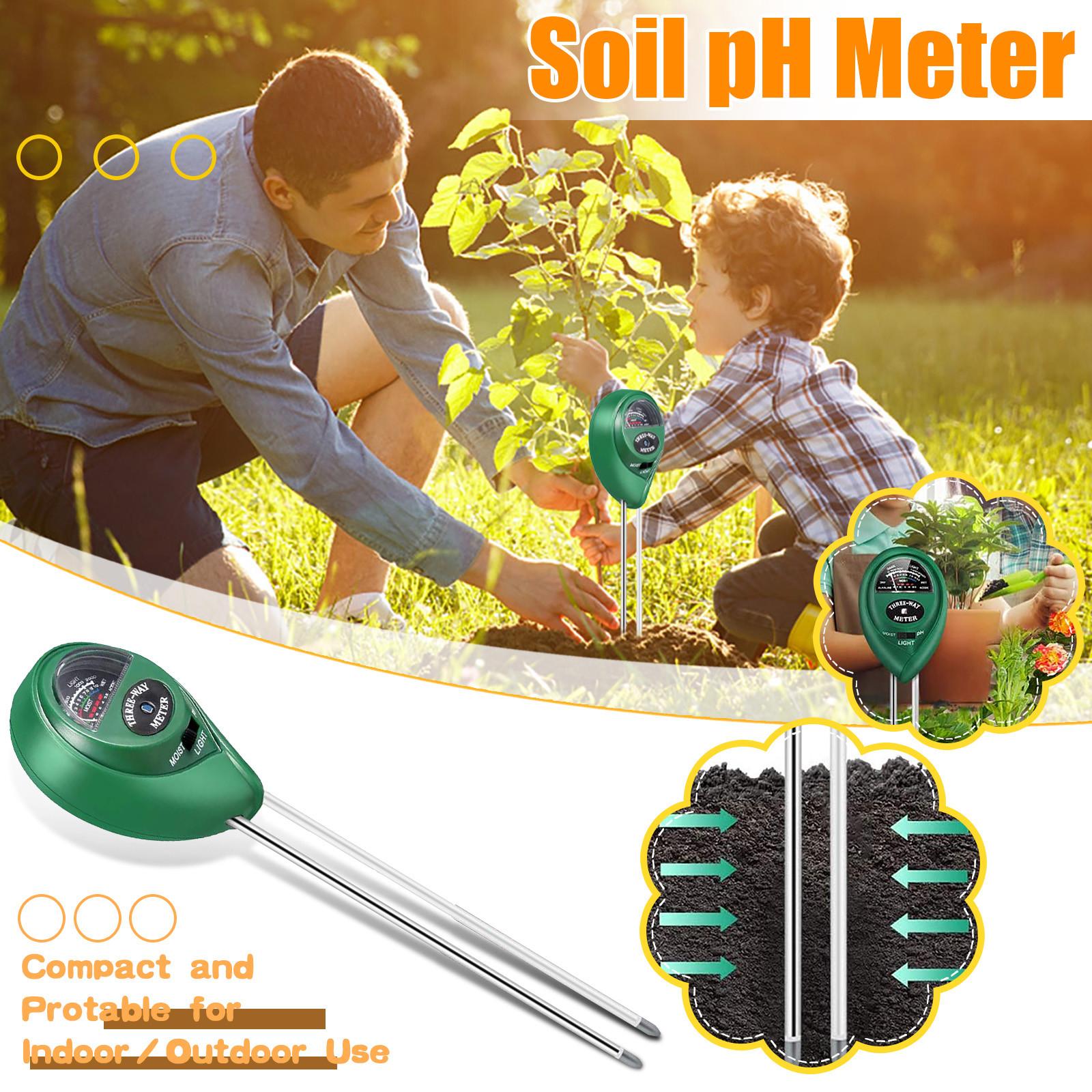 

3 in1 PH Tester Water Moisture Light Test Meter Kit For Garden Plant Flower