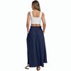 Women's High-Waisted Flowy A-Line Skirt With Tie-Waist, -Color Summer Dress With Elastic Waistband