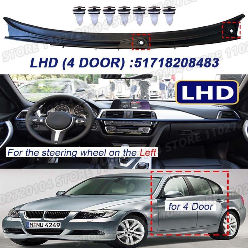 For BMW 1998-2006 E46 4 Door Sedan 320i 323i 325i 328i 330i M3 Windshield Wiper Cowl Panel Cover With Fixed Hook LHD 51718208483