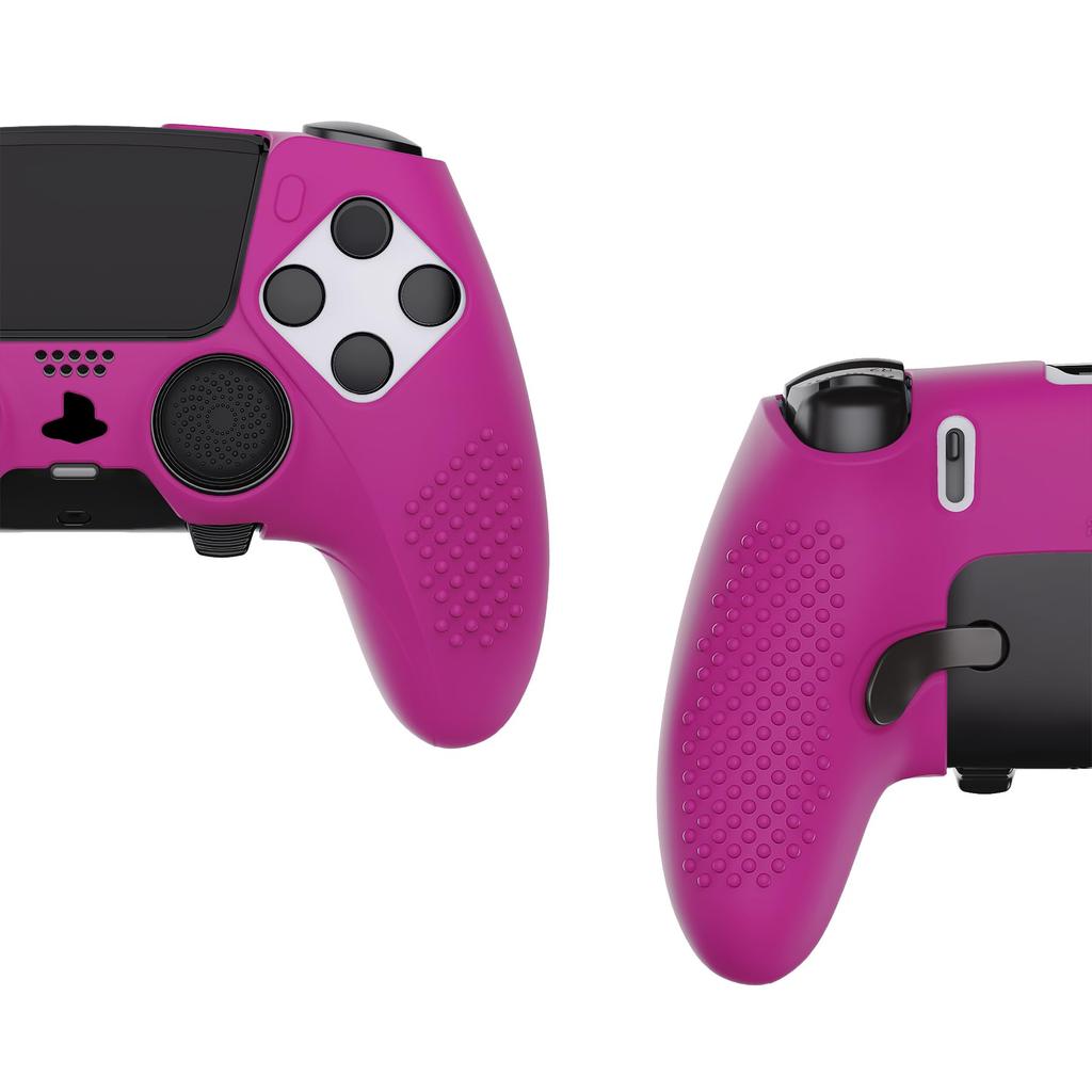 PlayVital PS5 Edge Controller Silicone Cover Soft Rubber Protector Skin with Thumb Grip Caps 3D Stud Edition Stud Edition Neon Non-Slip Case, - [3D -