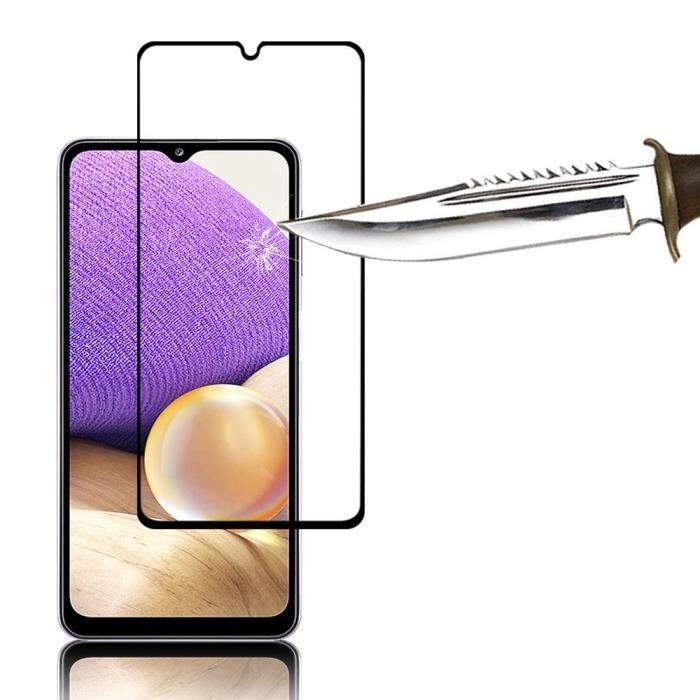 Film de protection d'écran - VCOMP - Samsung Galaxy A32 5G - Verre Trempé - Pack de 2 - Noir