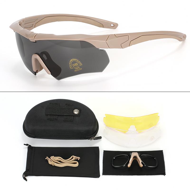 Tactische Gepolariseerde Gevechtsbril voor Buitengebruik: Wind- en Zandbestendige Kruisboogbril Set