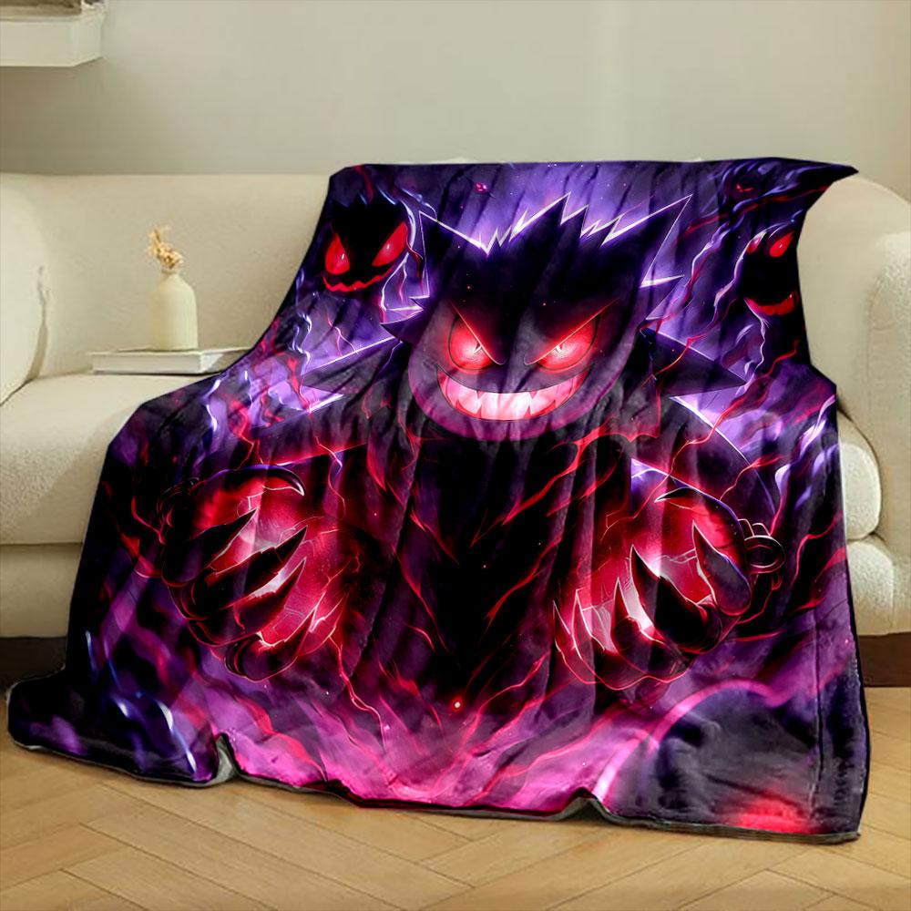 Gengar Haunted Glow Blanket bedroom Blanket for Livingroom Couch lunch break Soft Cozy throw for Friend's festival Gift