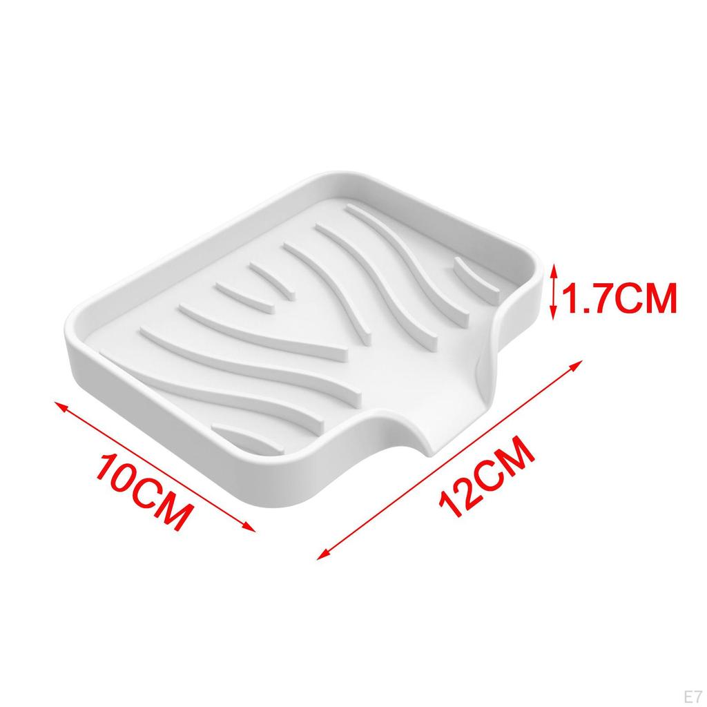 Portable Soap Drain Rack Plate Tray Storage Case No Slip Decorative Box Silicone