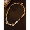 Vintage Devil Eye Necklace Schiaparelli Style Retro Nose Pendant Sweater Chain