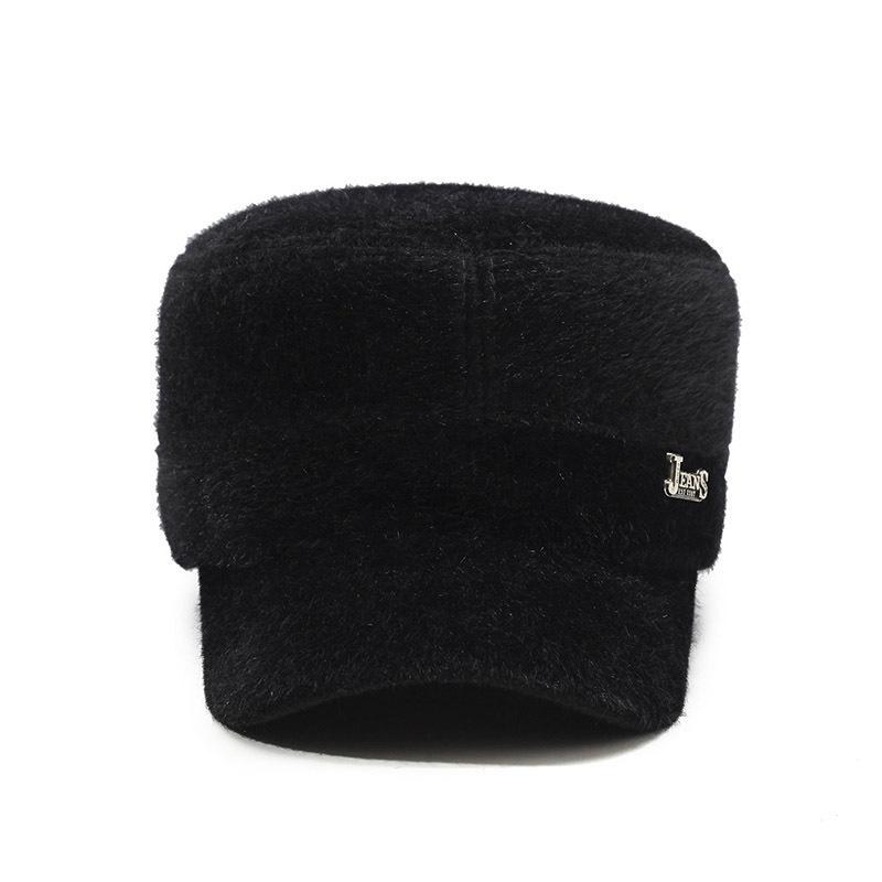 Winter Old Man Hat Woolen Cap Middle Flat Father Sports Thick Fleece Ear Warm Baseline