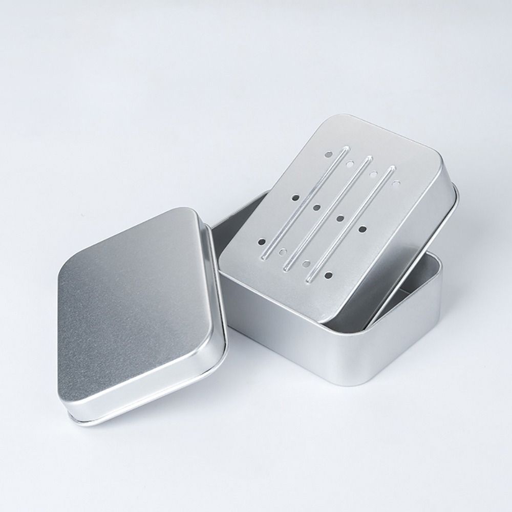 1Pcs Durable Round Soap Travel Case Aluminum Portable Soap Tray Soap Storage Box Home Bathrooms Traveling Use