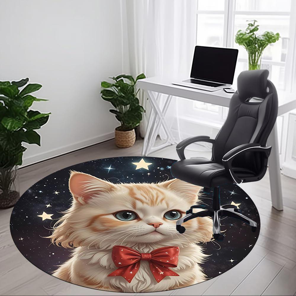 1pc Cat, Starry Chair Carpet for Office - Durable, Ideal for Chair Mats, Stylish & Functional Decorative Rug Yy260203035