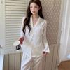 Sweet and Pure Butterfly Explosion Pajama Set Women's Ice Silk Long-sleeved Trousers Loungewear New Temperament Pajamas Korean Style