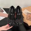 Retro College Style Bow Shoes Women's New Korean Version Muffin Platform Small Leather Shoes Versatile Single Shoes