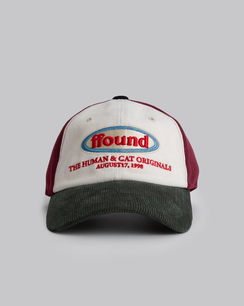 HUMAN N CAT Found Colorblock Corduroy Ball Cap [Burgundy]