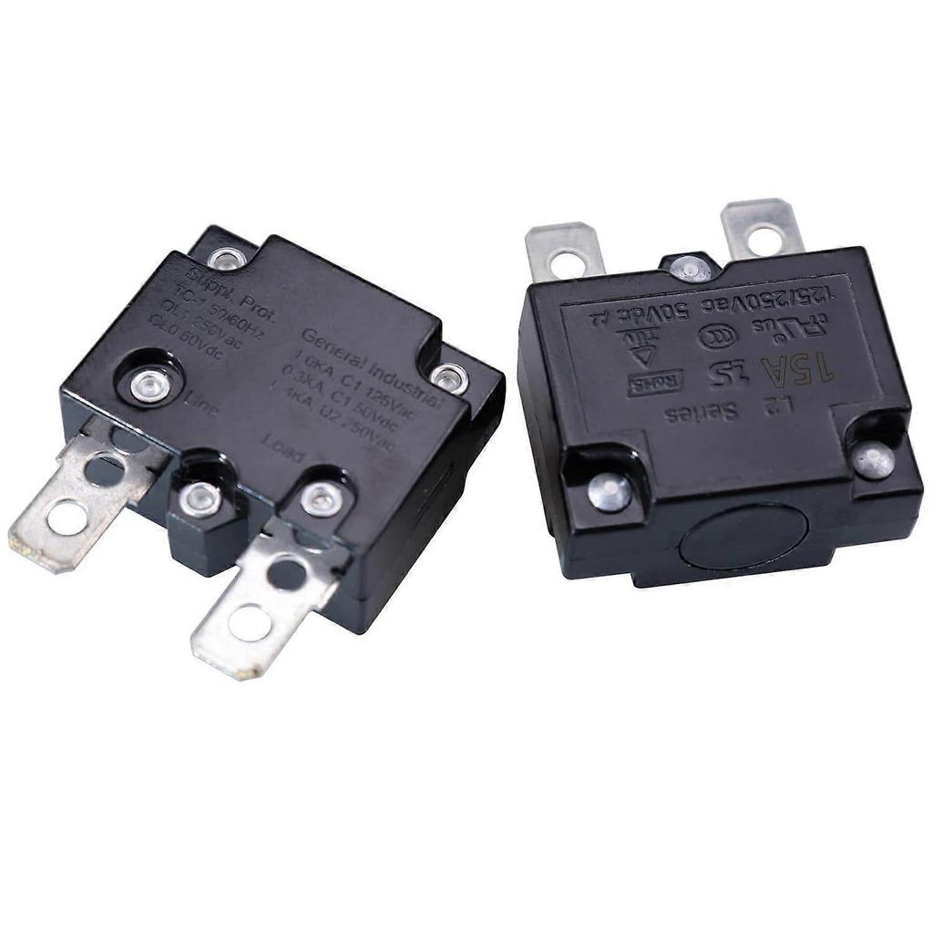2Pcs Thermal Circuit Breaker 15Amp Thermal Overload Protector L2 Series 125-250V