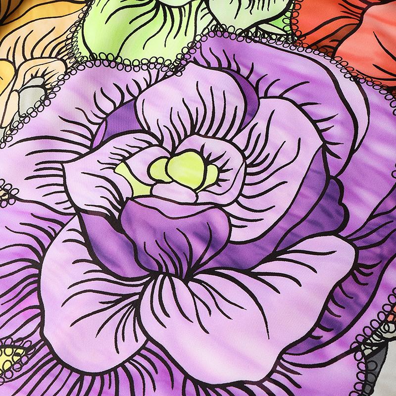 Oversized Two Picecs Women Long Sleeve Print Tunic Tops and Straight Pants Sets