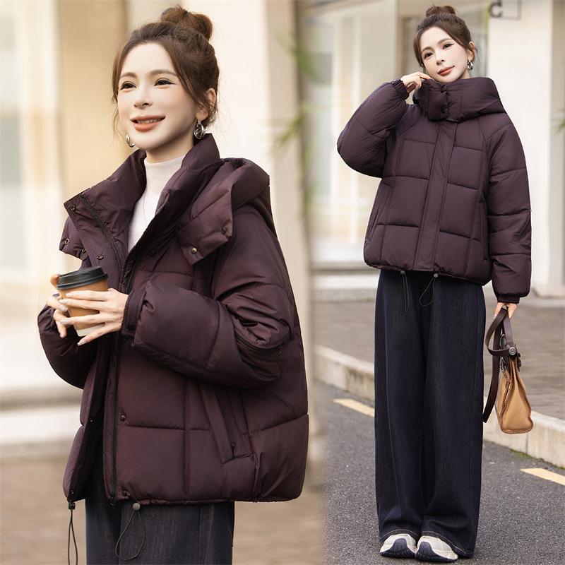 Winter new women's foreign style loose and thin cotton-padded clothes fashionable hooded thickened down cotton-padded clothes