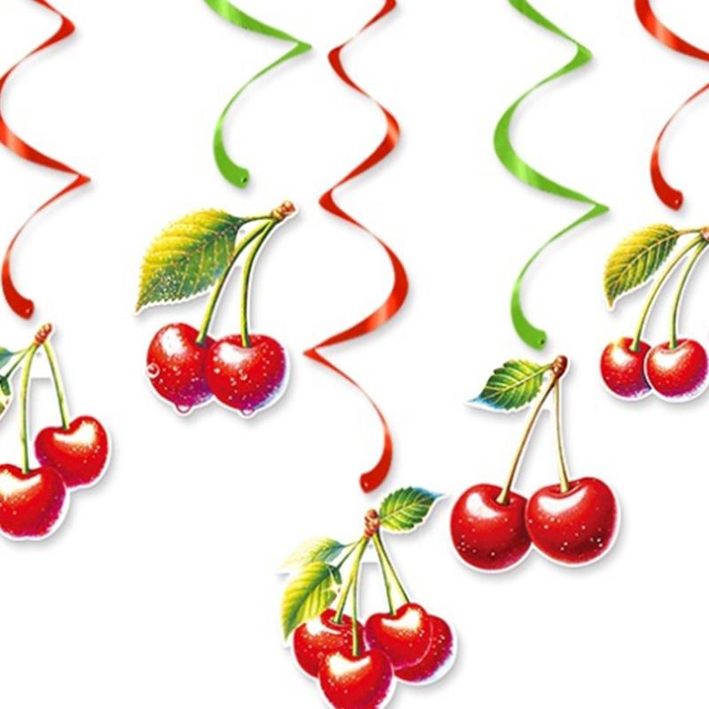 Cherry Birthday Party Decoration Banner Spiral Pendant Birthday Party Decoration Supplies