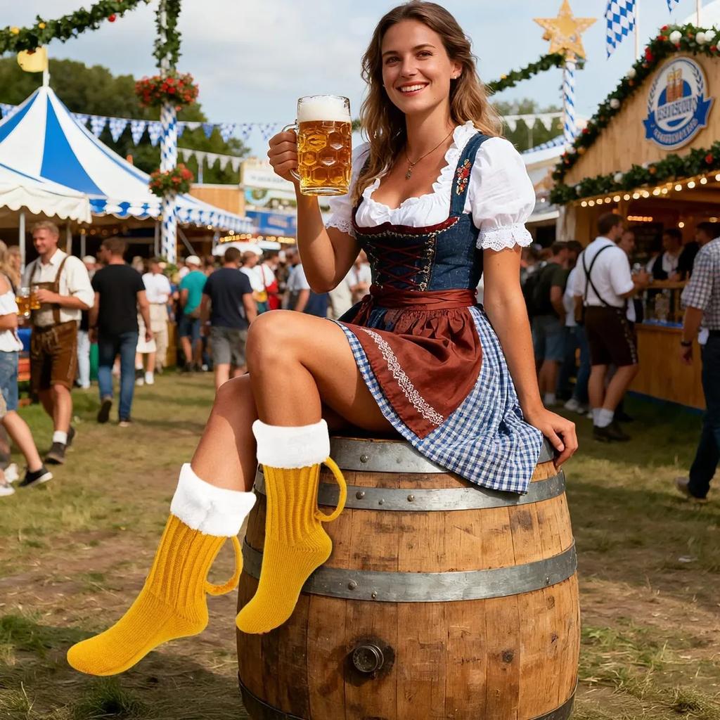 Lustige Bier Socken für Herren Damen Dick Gestrickt Winter Ski Boden Socken Bier Liebhaber Geburtstagsgeschenk Erwachsene Socken Lange Socken