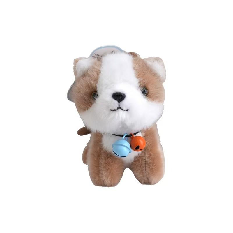 Niedlicher Hunde-Plüsch-Schlüsselanhänger aus weichem Kurzflorstoff für Geschenke und Taschen-Dekoration