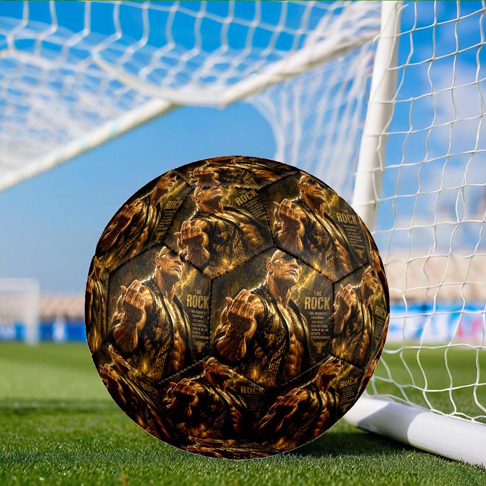 The Rock's Power Pose Soccer Ball Size 5 Soccer Ball, Machine-stitched, Soft and Comfortable, Suitable for Training and Matches Fan Gift