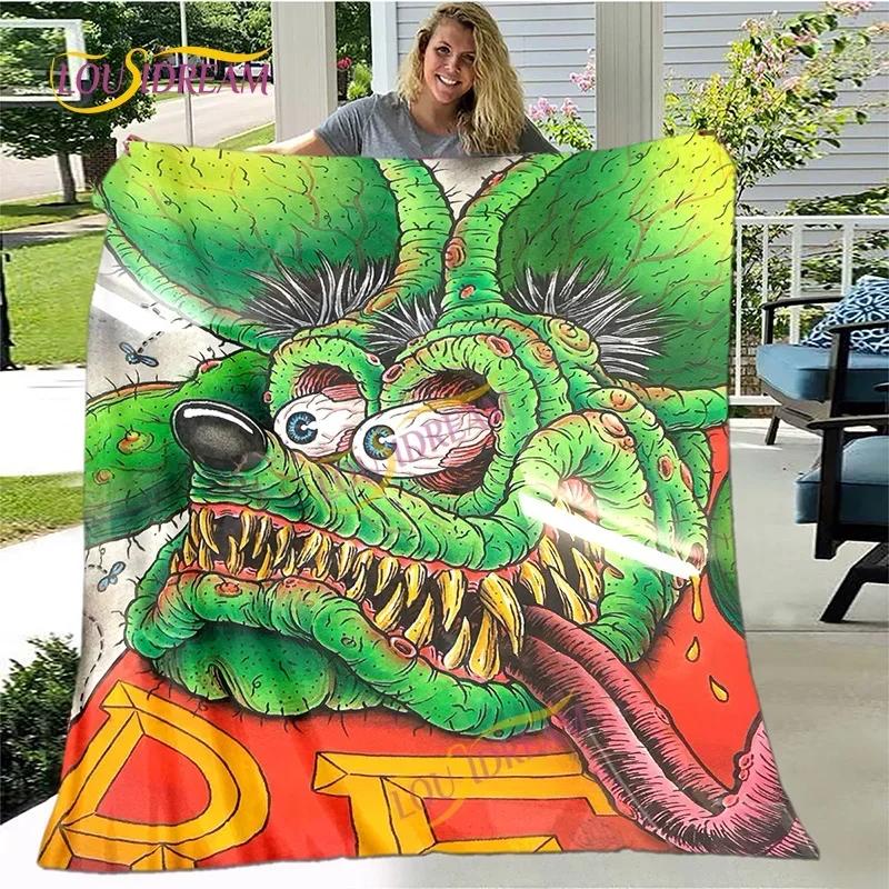 Cute Children's Holiday Birthday Gift Cartoon Rat Fink Cute Home Bedroom Decoration Thin Sofa Cover Sheets Four Seasons Blanket