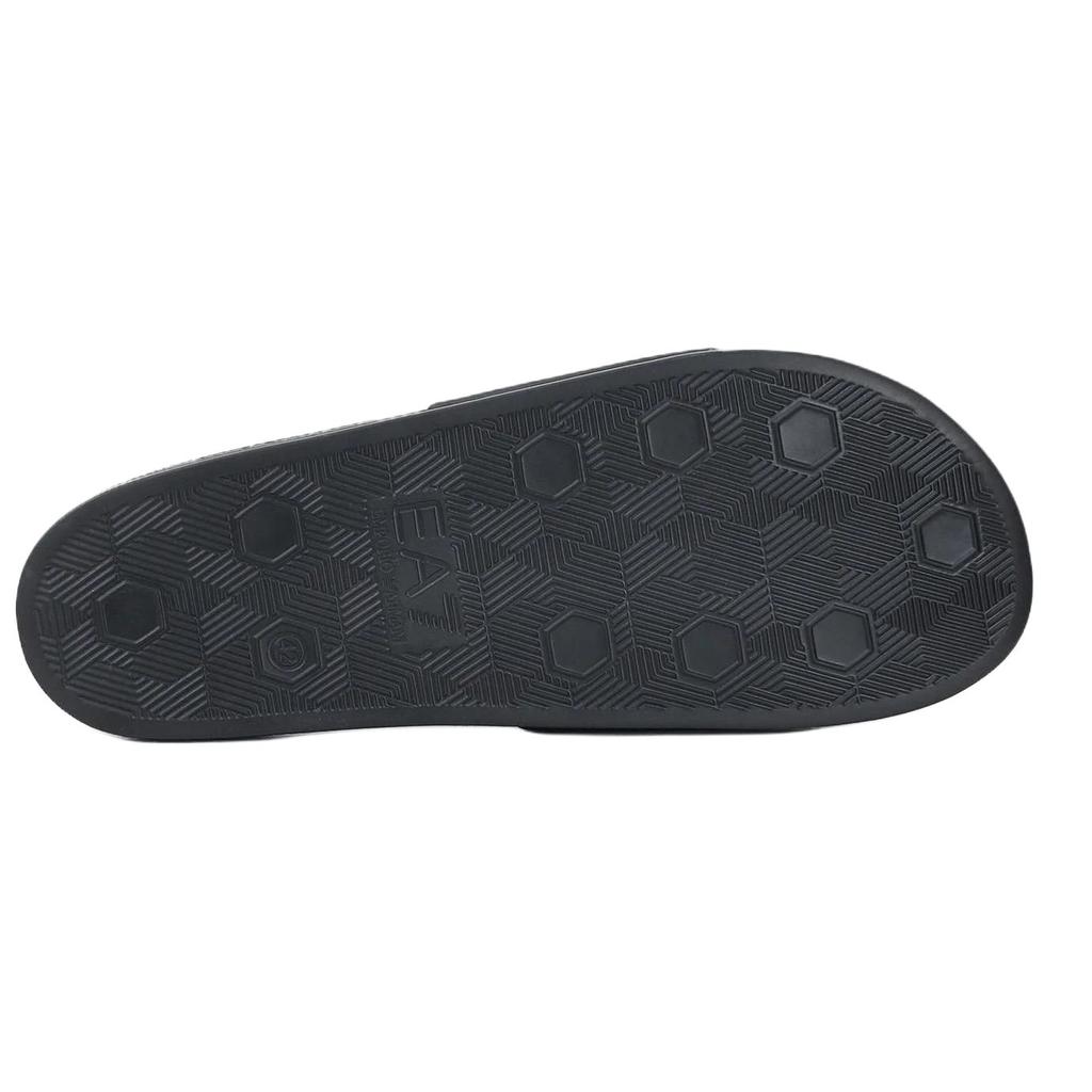 Emporio Armani EA7 Round Toe Flat Logo Beach Sandals Unisex Footwear Black 7X000108AF15118UC001