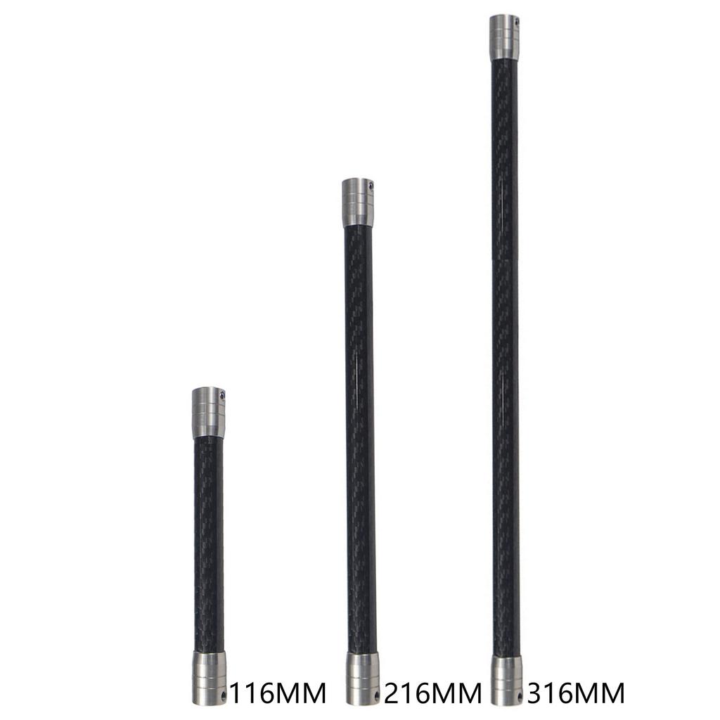Carbon Fiber Extension Rod With 1/4 Threaded Mount Stainless Steel 3 Size Option Slip Proof Grip Photography Tool