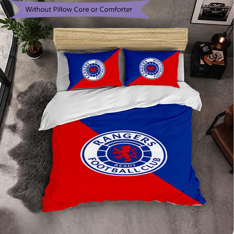 Biancheria da letto a tema Rangers FC Set 3 Pezzi Copripiumino Biancheria da letto Decorativa Per Stanza Adolescenti Decorazione Casa