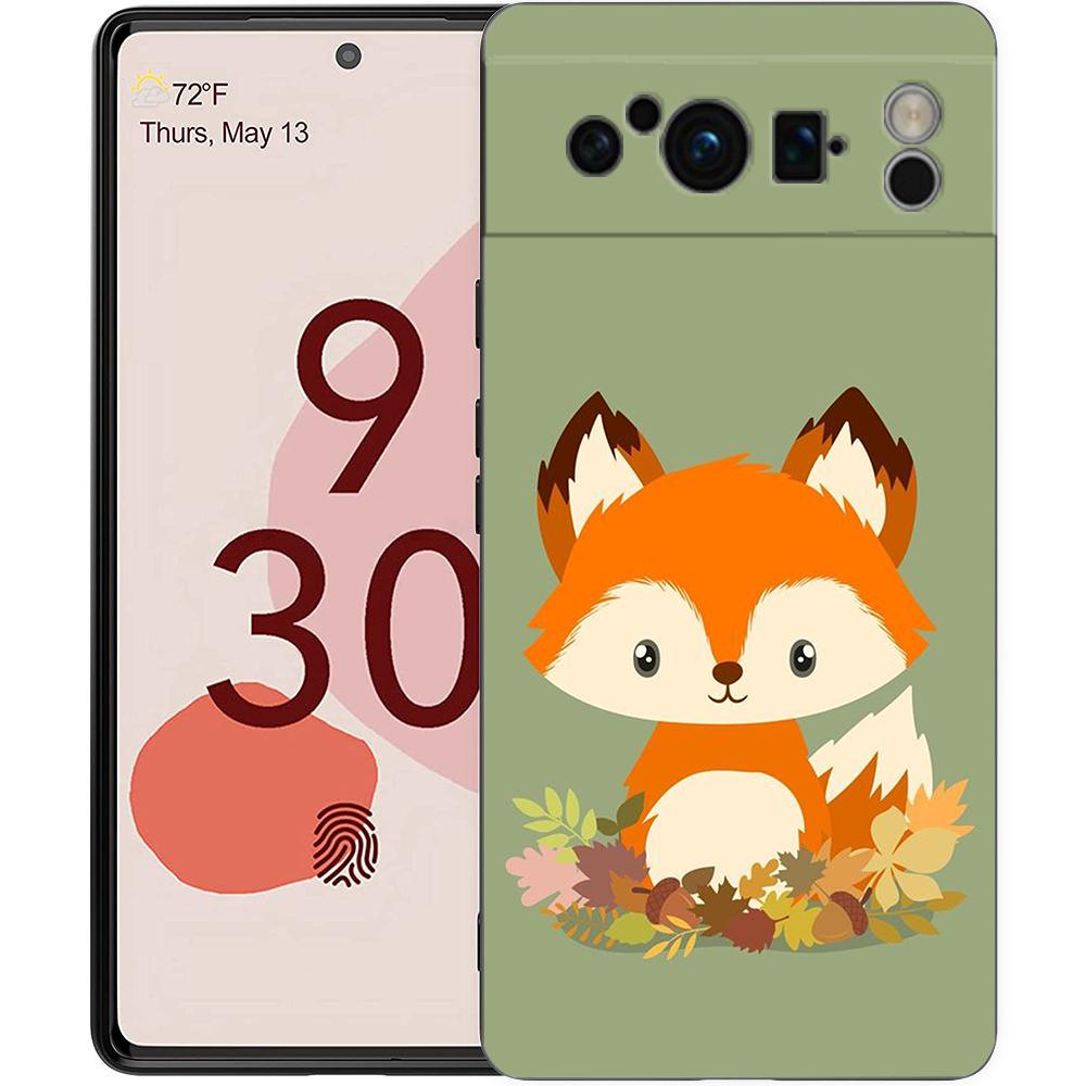 Blingy‘s Handyhülle Für Google Pixel 8 | Kürbis & Herbstblätter-Design | Transparent, TPU, Mit Schutzrändern
