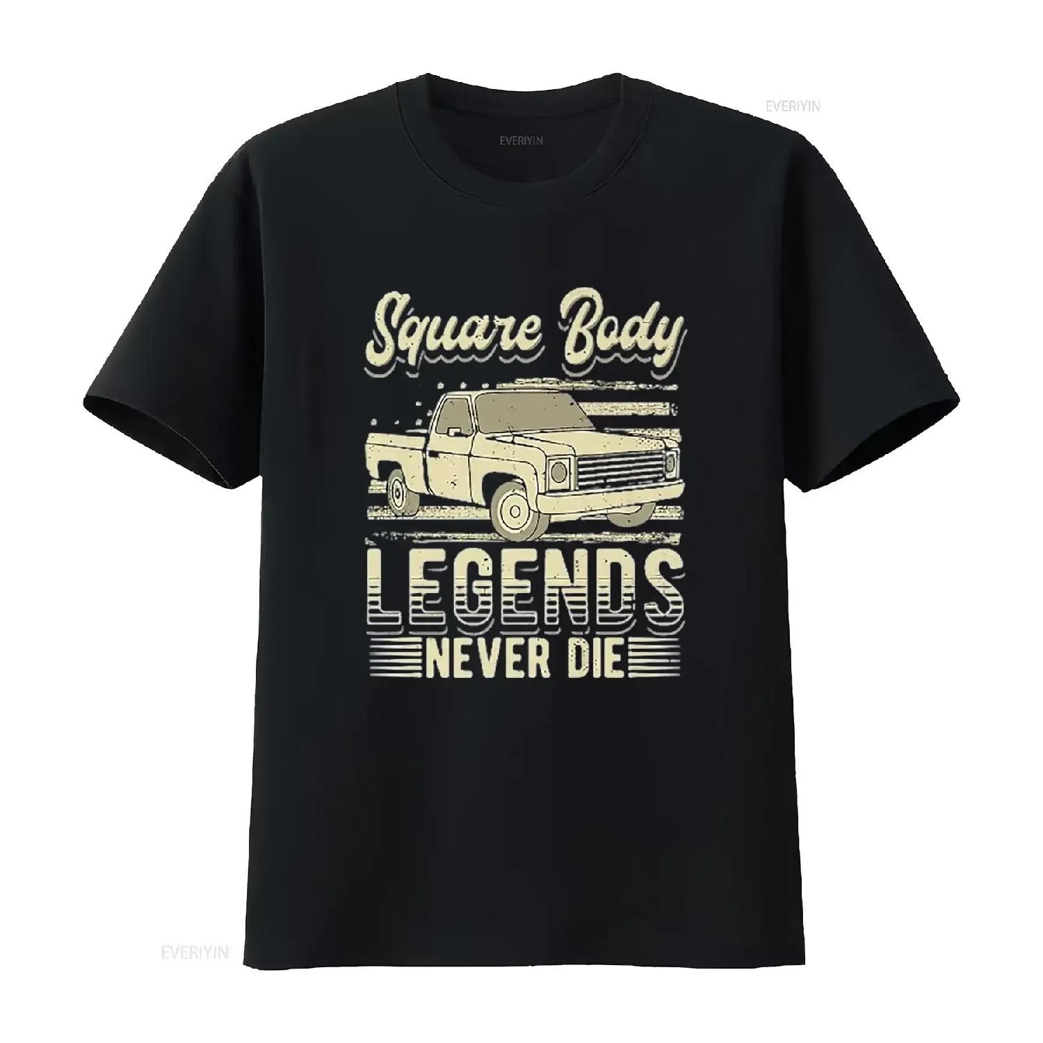 

Mens Square Body Legends Never Die Artwork For A Truck Driver T Shirt Black vintage Washed Stylish graphic S чёрный