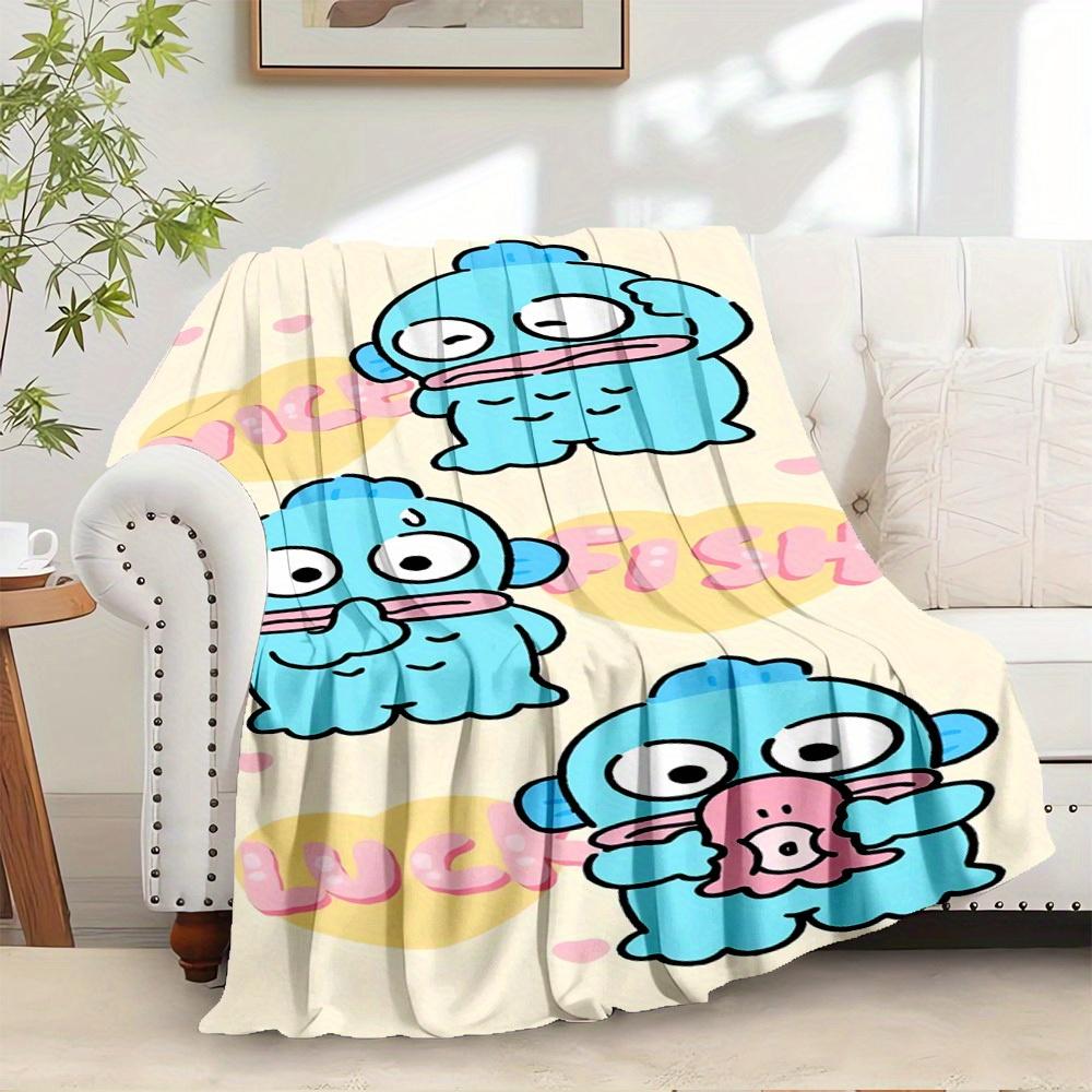

1pc Cute Ugly Fish Flannel Blanket Great for Home Decor, Suitable for All Ages, Seasons and Occasions - Soft, Cozy, Machine Washable, Multi- 130x150cm