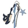 Exquisite Blue Whale Pendant Keychain Cute Starfish Whale Woven Rope Car Bag Decoration Creative Gift