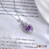 New Sterling Silver Oval Necklace Natural Crystal Stone Pendant Necklace Women's Niche Premium Light Luxury Versatile Clavicle Chain Daily Gifts