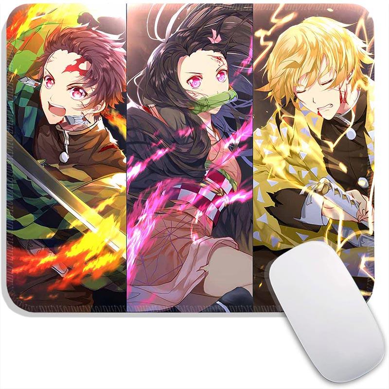 Anime Standard Mouse Pad Demon Slayer Gamer Mouse Mat Small Gaming Mousepad Travel Mouse Mats Non-Slip Office Mousemats