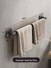 Wall-Mounted No-Punch Towel Rack with Shelf and Single Bar for Bathroom Storage