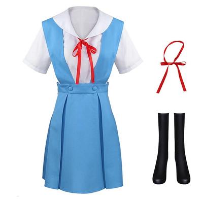 Ayanami Rei Cosplay-Kleid mit Socken Asuka Langley Sohryu Schuluniform Ayanami Rei Outfits für Anime Comic Con Asuka Cosplay