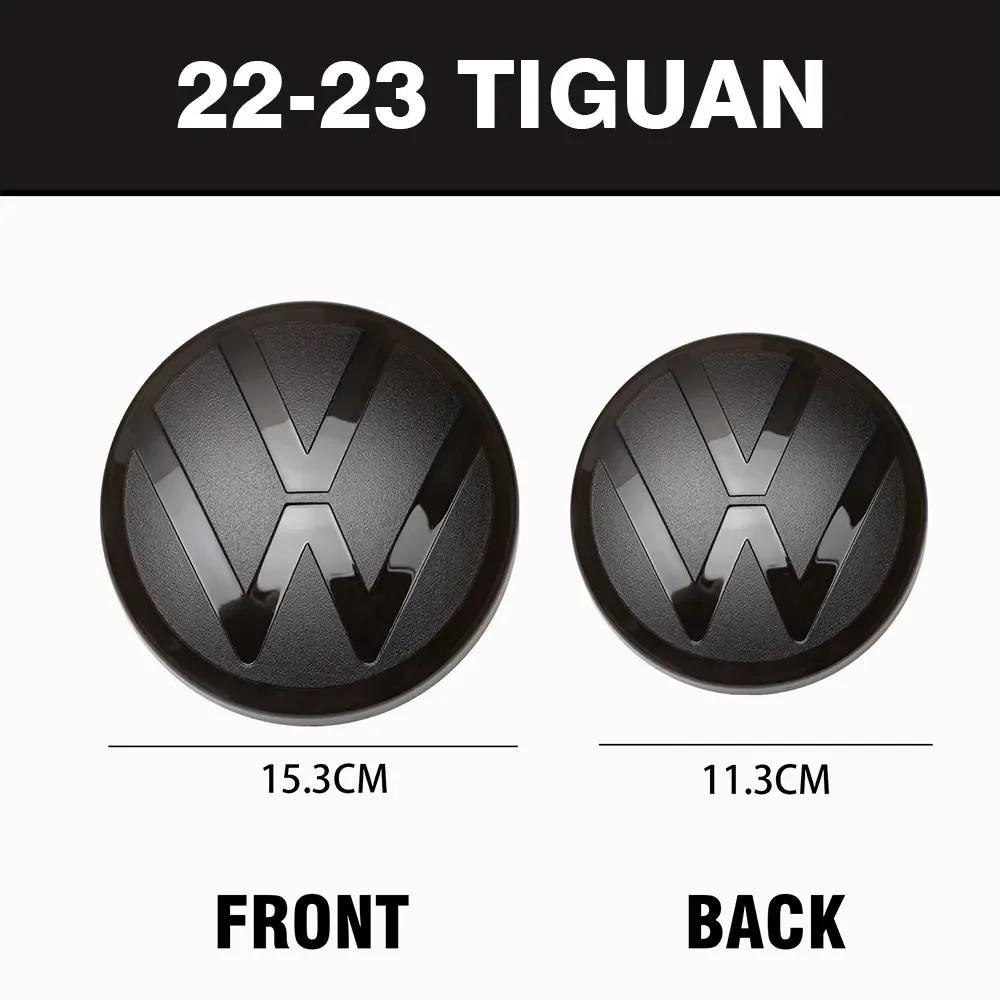 YKPSC1 ·1Set Car Front Radiator Grille Logo Sticker Rear Trunk Lid Badge Cover For Volkswagen VW Tiguan 2017 2018 2019 2020 2022-2023