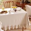 100% Cotton Table Cloth  Simplicity Pleated Soft Wash Cotton Table Cover Restaurant Kitchen Wedding Party Holiday Table Decor