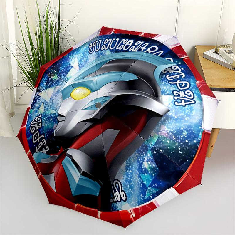 

1pc Ultraman Automatic Folding Umbrella - 8-Rib Durable Iron Frame, Compact Portable for Daily Travel, Men & Women yy251125237