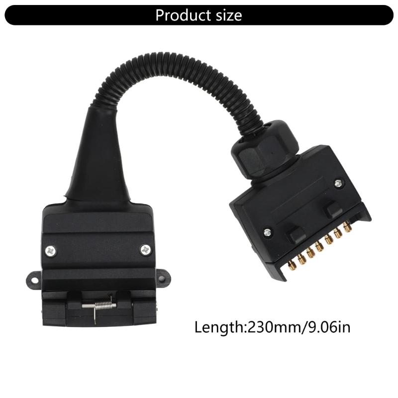 Universal 7 Pin To 12 Pin Trailer Connector ABS Coiled Cord For Towing Caravans Farming Machinery Camping Vehicle Towing