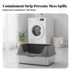 Low-Entry Stainless Steel Litter Box Easy To Clean Cat with Scoop