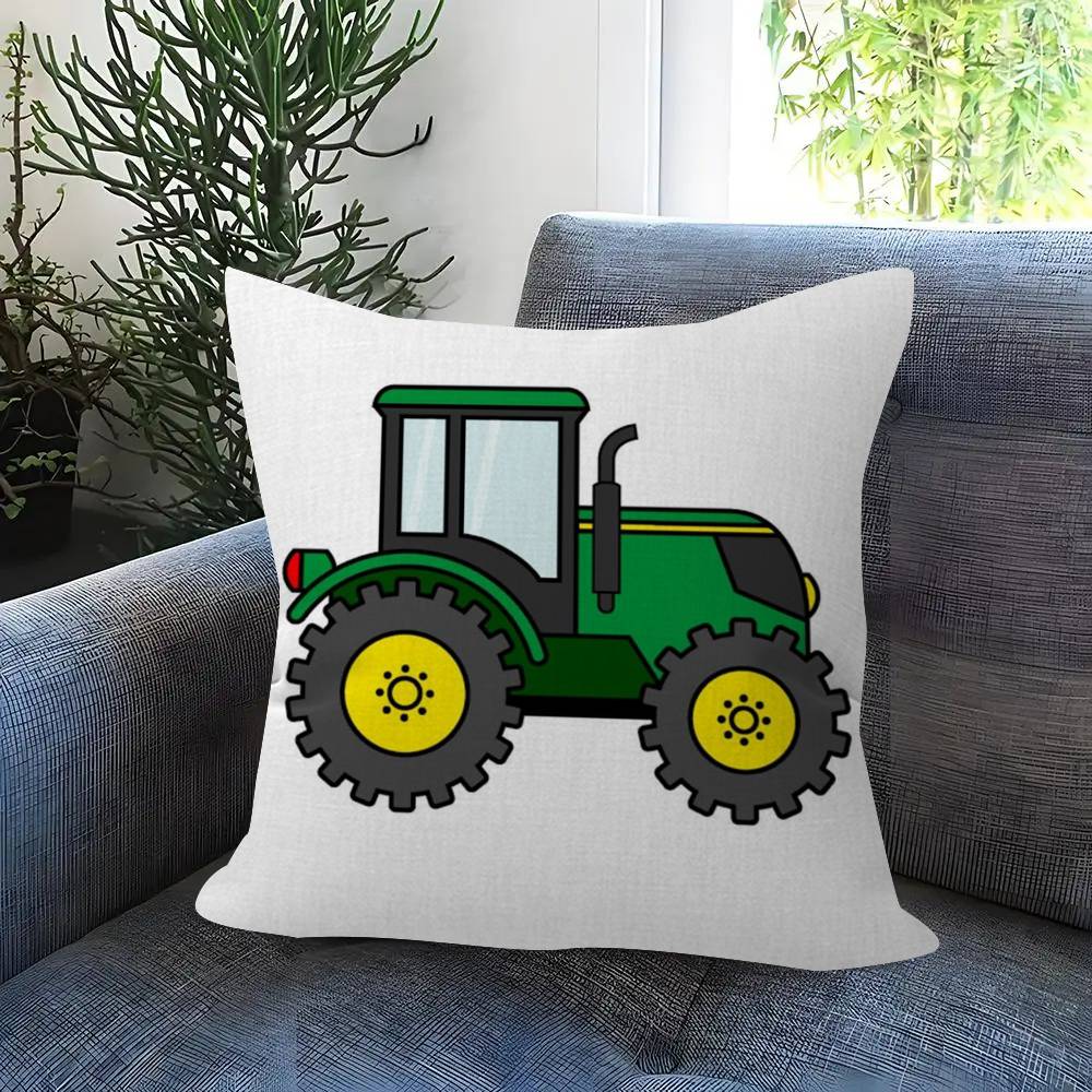 Car Tractor Decorative Personalized Pillow Dust Cover Bedroom Kids Party Decoration Pillowcase Birthday Children Gift