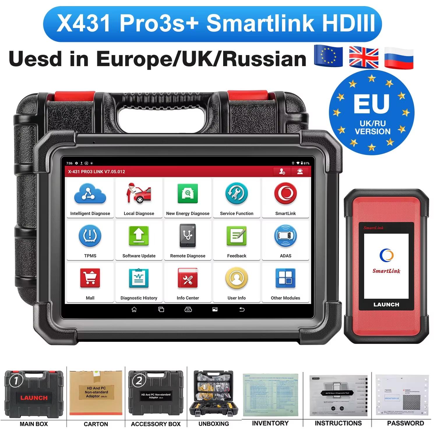 Automašīnu diagnostikas rīki LAUNCH X431 PRO3S+