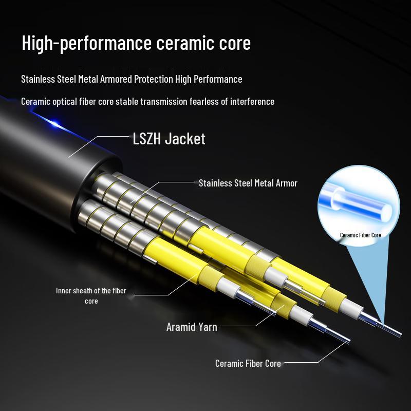 Outdoor Armored Single-Mode 4-Core FC-FC Fiber Optic Cable