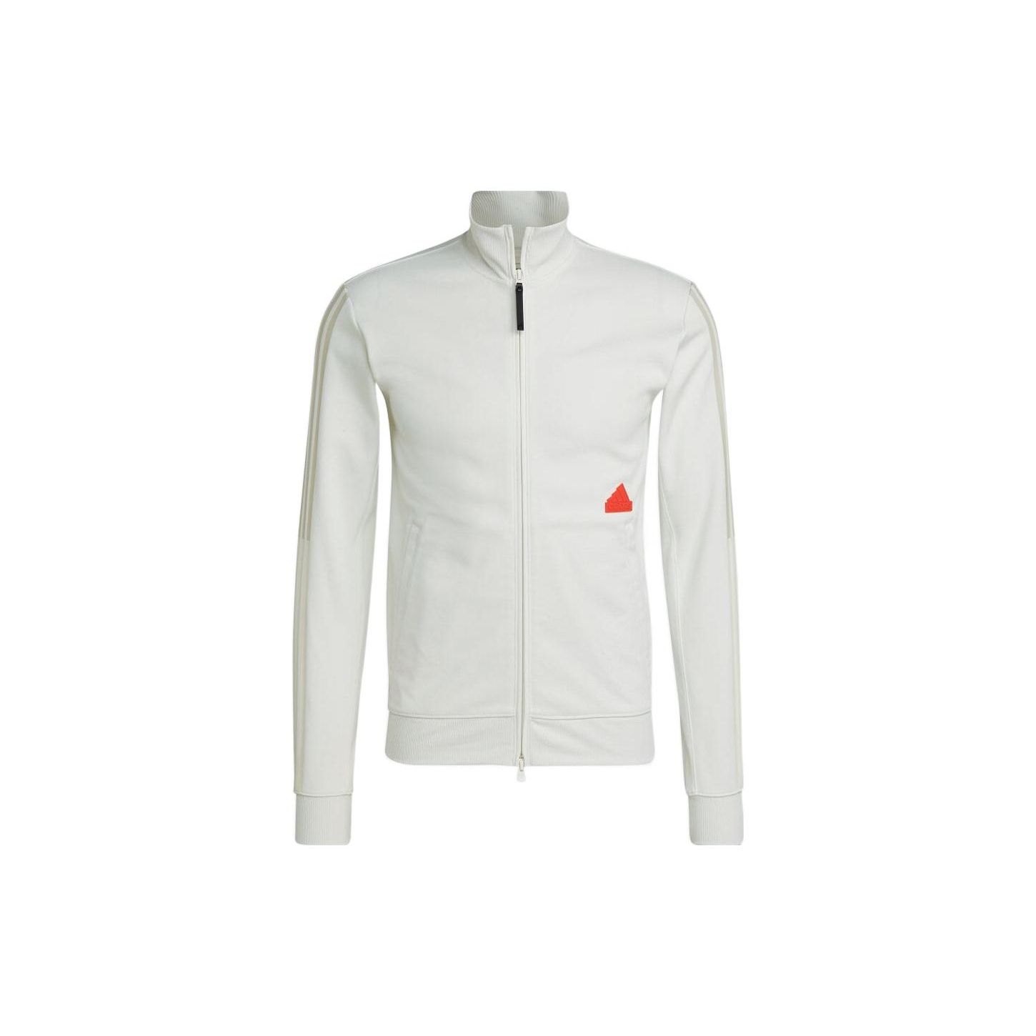 Adidas Side Stripe Logo Print Stand Collar Jacket Men jackets White HG2071 2XL