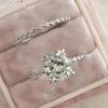 Fashion Luxury Women Set Rings Brilliant Crystal Cubic Zirconia Temperament Female Finger Rings 2Pcs Wedding Jewelry Bulk
