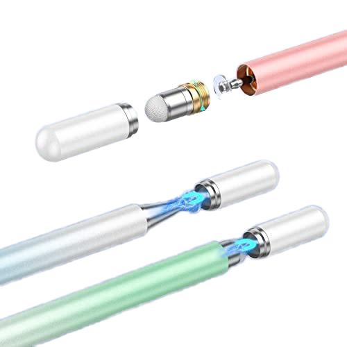 2-in-1 Rechargeable Stylus Pen for iPad iPhone Magnetic Cap Cap Compatible Touch Screen Accessories for Writing Metal Plastic