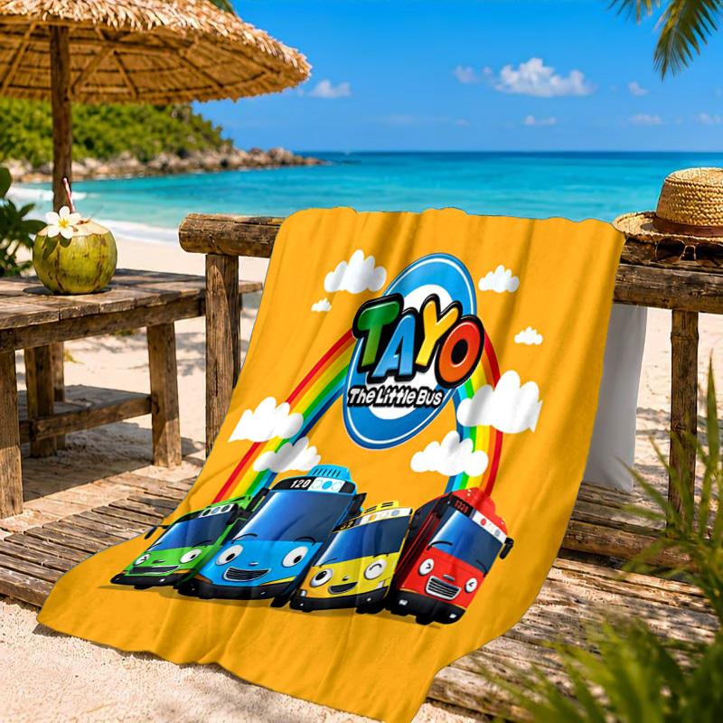 Serviette de Plage Aventure Avec Mateo Le Petit Bus, Séchage Rapide, Facile d'Entretien, Convient aux Vacances Fitness et Plage, Essentiel de Sport