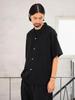 B:MING LIFE STORE by BEAMS Ambience Cotton Rayon Open-Collared Shirt, Men's, Black, Size S_92010196247