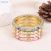 Enamel Bangle Bracelet Set - Colorful Gold Plated Bangles for Women & Girls