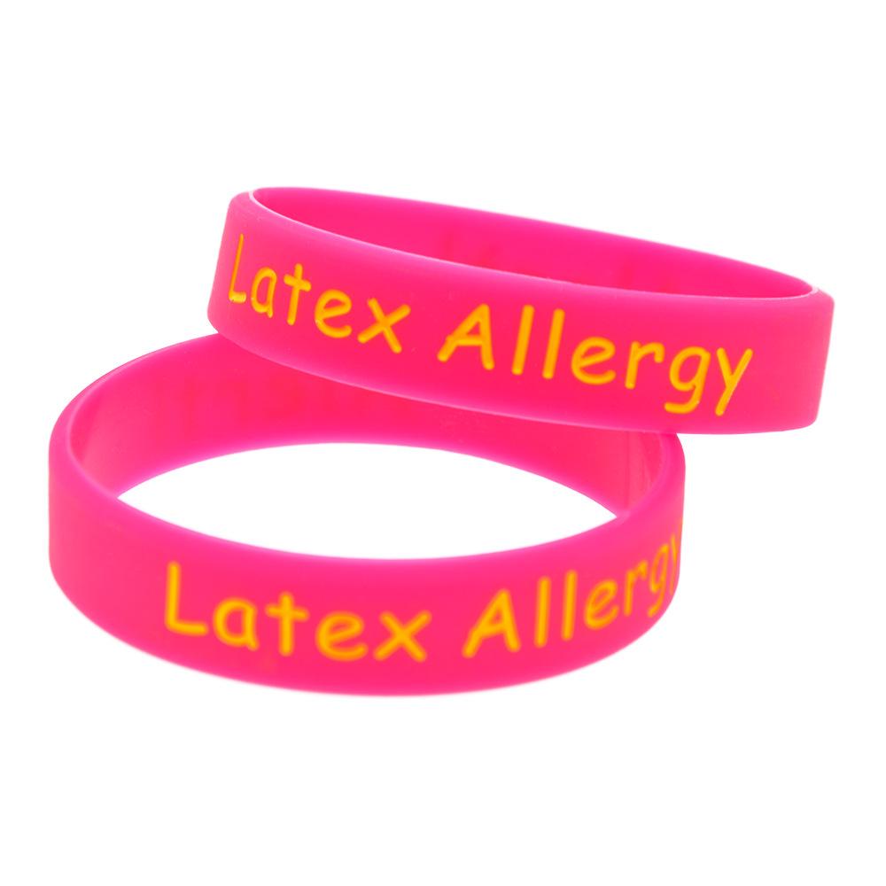 Latex Allergy Silicone Medical Alert Bracelet for Men, Women, and Children